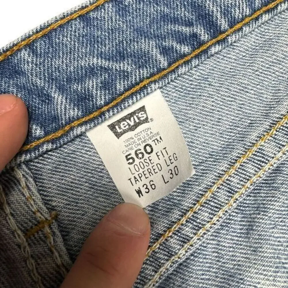 Vintage Levi's 560 Men's 34x30 Loose Fit Tapered Jeans 90s‎ Vintage 1995 USA
